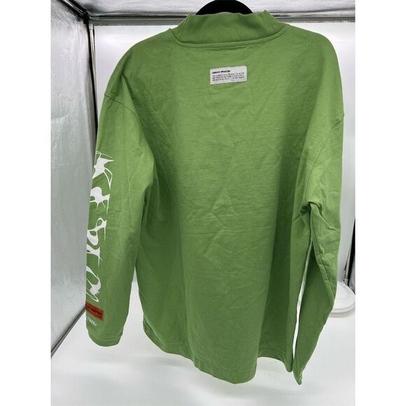 Heron Preston Men's Green Graphic Long Sleeve T-Shirt Size M - Picture 5 of 9